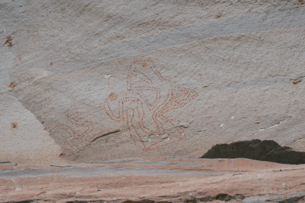 Rock painting resembling ancient map at Pha Taem